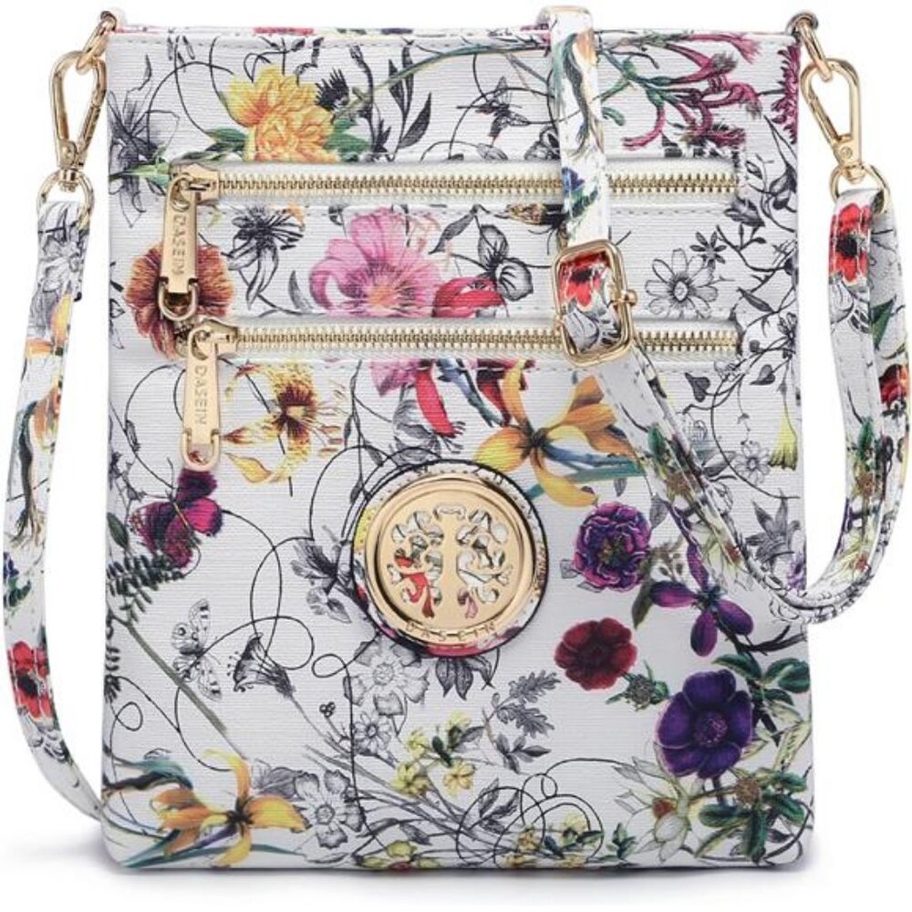 Women Small Crossbody Bag Lightweight Shoulder Purses Multi Zipper